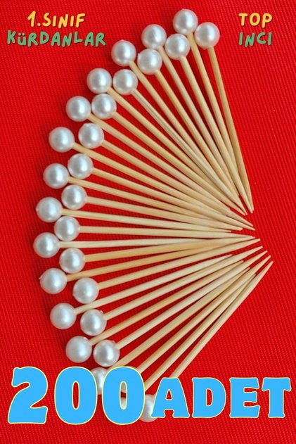 200 Pieces Round Pearl Cocktail Toothpick - Engagement Promise Ball Pearl Luxury Toothpick - 8 mm Cake Toothpick