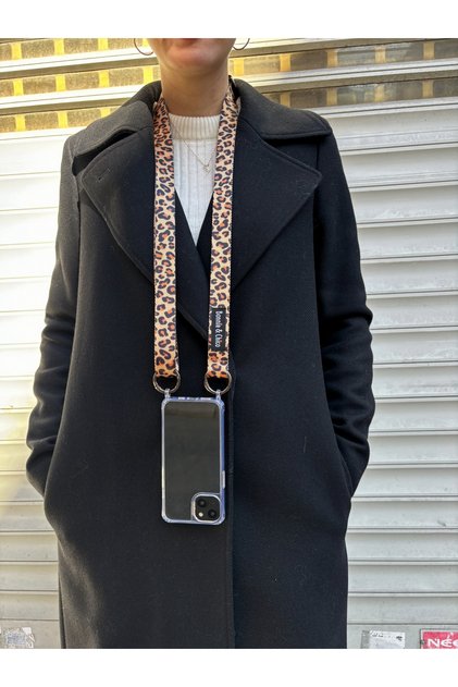 iPhone 11 Transparent Case with Diagonal Insertion and Adjustable Length Artos Phone Strap