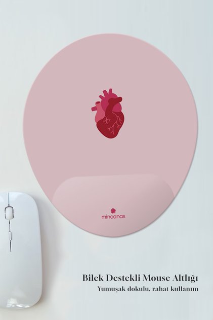 Kalpli Renkli Desenli Bilek Destekli Oval Mouse Pad Mouse Altlığı