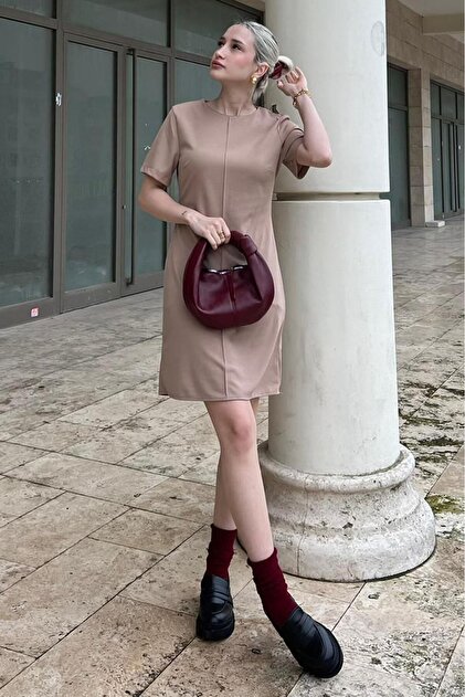 basic beige dress Delfina Balda Basic Colors Sleeveless Dress in Beige