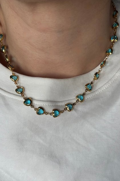 Bluest Heart Steel Necklace