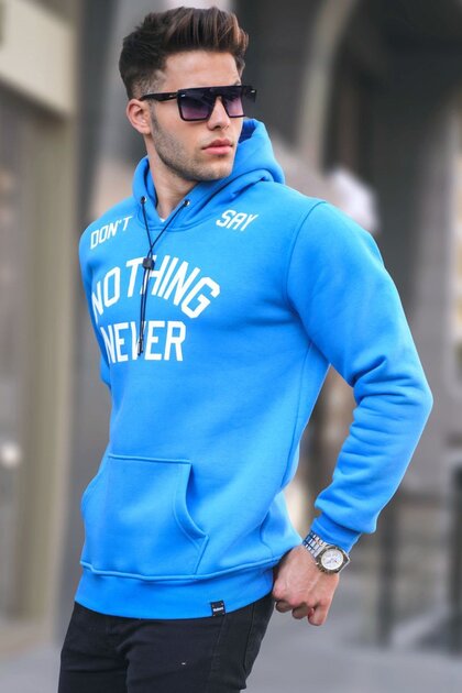 Madmext Saks Printed Hooded Sweatshirt 5898- Trendyol