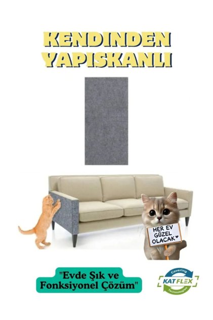 Yapışkanlı Koltuk Kenarı Koruyucu Kedi Tırmalama Halısı Tırnak Bakım Halısı(50 CMX100 CM)
