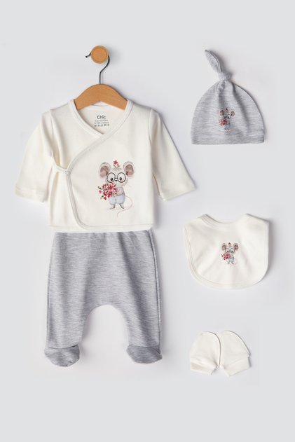 Cotton Newborn Unisex Baby 5-Piece Hospital Discharge Set