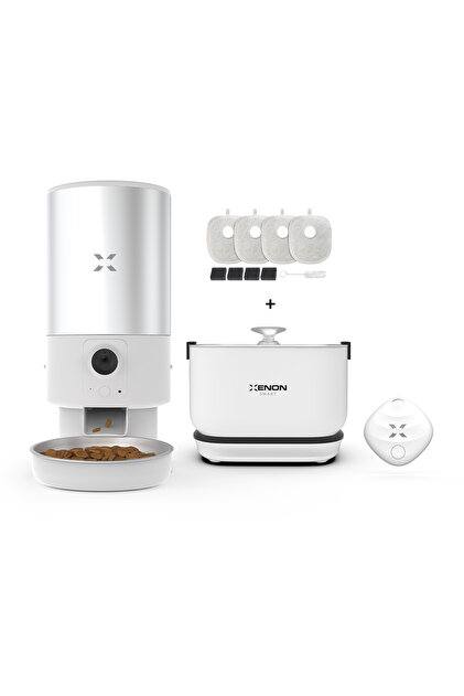 Xenon Smart Akıllı Çelik Mama Kabı Otomatik Su Pınarı 4 Adet Yedek