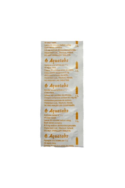 Aquatabs Doğada Hayatta Kalma 8,5mg. Su Arıtma Tableti 500'lü