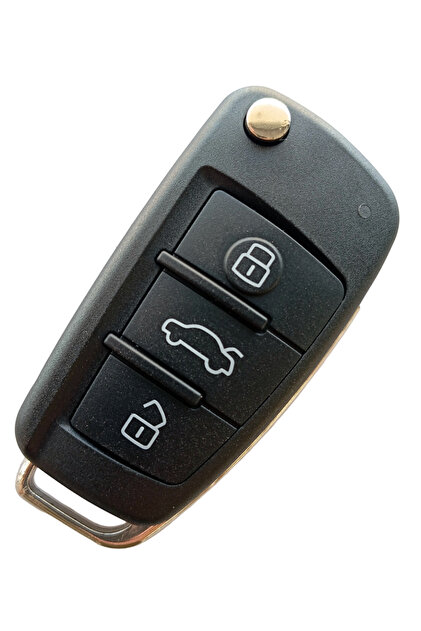 Audi A1 A3 A4 A6 Compatible Key Control Case Auto Keychain with 3 Keys and Logo