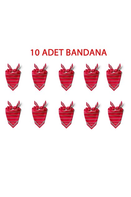 10'lu Paket K.Atatürk İmza Desen Bandana/Fular