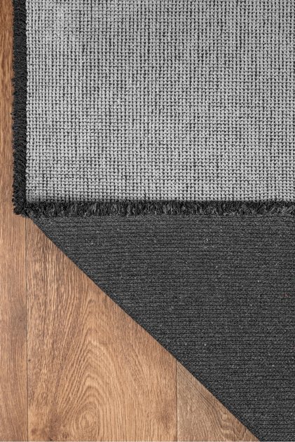 TROY Yıkanabilir Kaydırmaz, Pamuk Dokuma,Salon&mutfak&yemek Odası Kilim Yolluk Gri