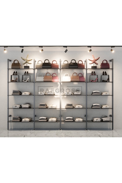 MAĞAZA RAF SİSTEMİ, ASKILIK SİSTEMİ, BUTİK RAFI, MAĞAZA STAND, GİYİNME ODASI-255X250