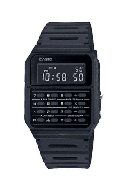 Men's Calculator Watch Youth Vintage Digital Black Dial Resin BAnd CA-53WF-1BDF - 43 mm - Black