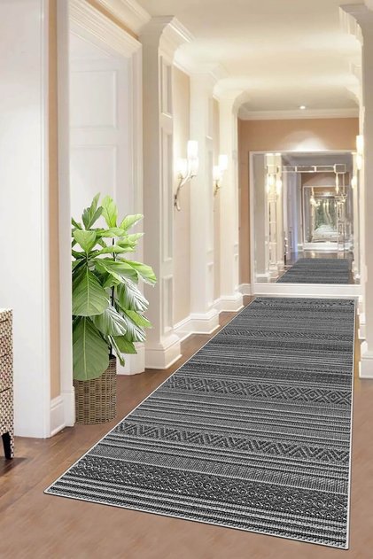 Salon Halısı Geometrik İskandinav Toz Tutmaz Dijital Baskı Yıkanabilir Kaymaz Taban 8120-