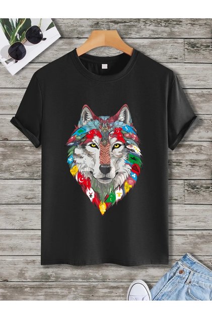 Wolf-Turkish Print T-Shirt-Print-Dtf-Transfer Print-Wolf Print-Bozkurt