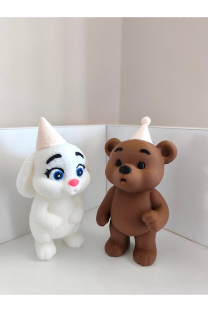 Mum Üfleyen Tavşan ve Ayıcık 2li Set