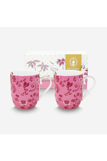 Jolie Pembe Porselen Kupa Seti 145 Ml