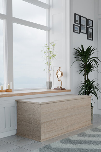 ECM 125cm Sandık Dekoratif Ahşap Lüks Çeyiz Sandığı Salon Antre