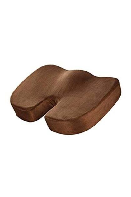 Memory Foam Gel Seat Cushion Polyester Brown 44x34x7cm