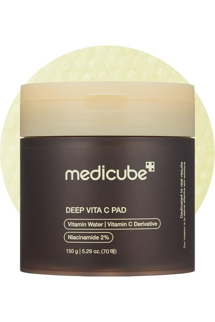 medicube Deep Vita C Facial Pads (70 sheets) – Vitamin C Toner Pads for Uneven Skin Tone