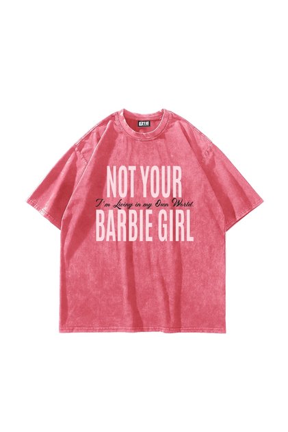 Not Your B. Girl Printed Oversize Unisex Washable Pink Tshirt