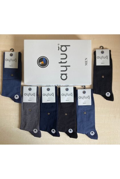 Aytuğ Buttoned Series Seamless Organic Men's Socks 6 Pack