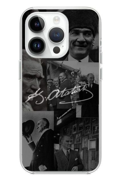 iPhone 14 Pro Max Compatible Kemal Atatürk Signature Transparent Silicone Case