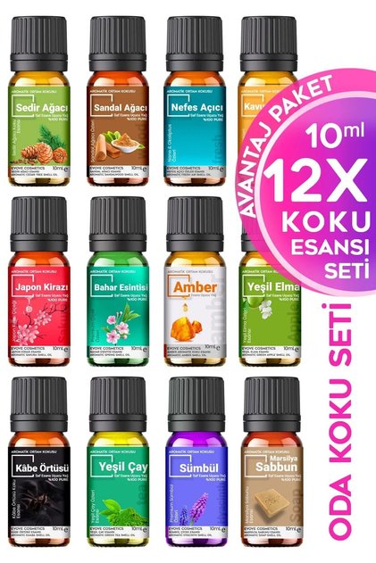 Oda Kokusu Uçucu Yağ & Esansiyel Yağ 6'lı Oda Kokusu Seti 12x10ml