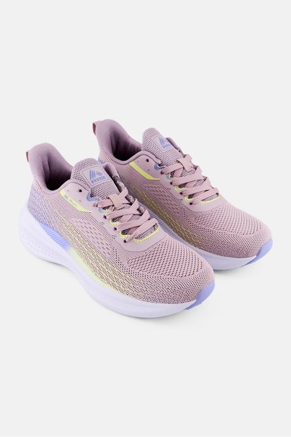 Women Lace Up Running Shoes, Light Mauve