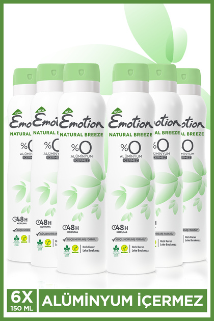 Emotion Natural Breeze Kadın Alüminyumsuz Vegan Deodorant 6x150ml