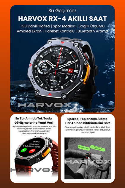 HARVOX Watch RX-4 Akıllı Saat Iphone Ve Android Tüm Telefonlara