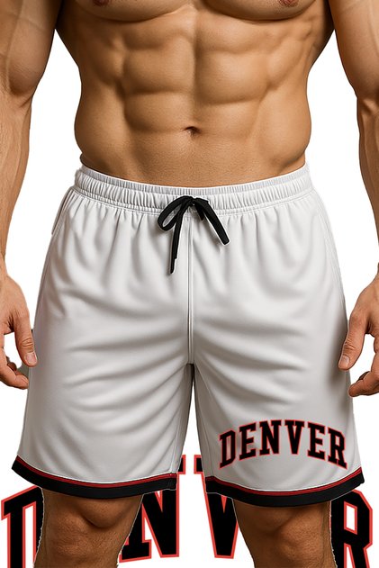 Denver Printed Basketball Shorts with Pockets Sports Shorts
