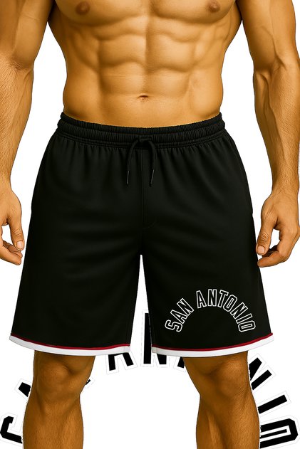 Pocketed San Antonio Printed Basketball Shorts Sports Shorts