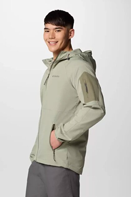 Columbia Erkek Wo9423 Tall Heıghts Iı Hooded Softshell Safari