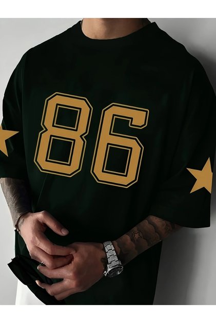 Men's Plus Size 3D Digital Printed Casual Sports Jersey T-Shirt - Green, Yellow