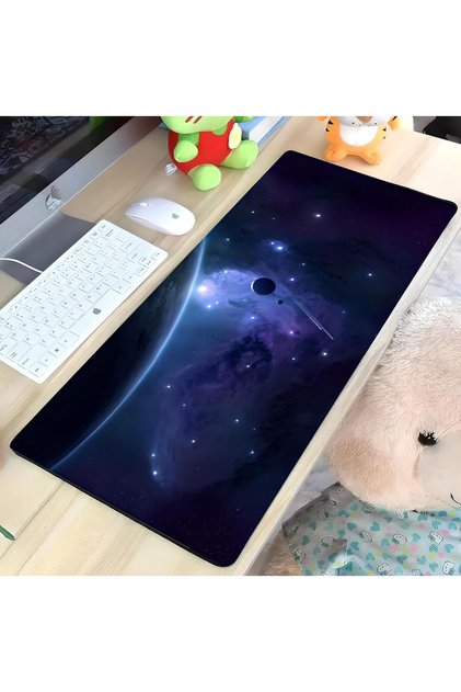 Mousepad de gaming, antiderapant, cauciucat, Space, 80 x 30 cm
