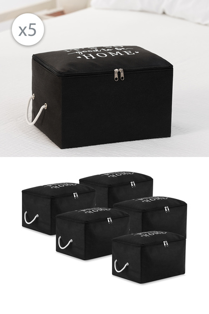 5 Pieces Black Small Size under Base Socks Suitcase Organizer Dowry Bundle Organizer Hurç / 30X22X18