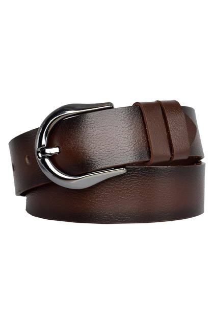 100% Genuine Leather, Black Nickel Buckle 4 Cm Dark Brown Women's Belt; Jeans, Sports Belt=an-70.nickel