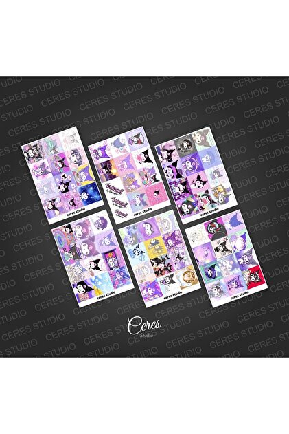 Ceres Studio Kuromi Sanrio Sticker Set - 10 Sayfa 159 Adet Etiket