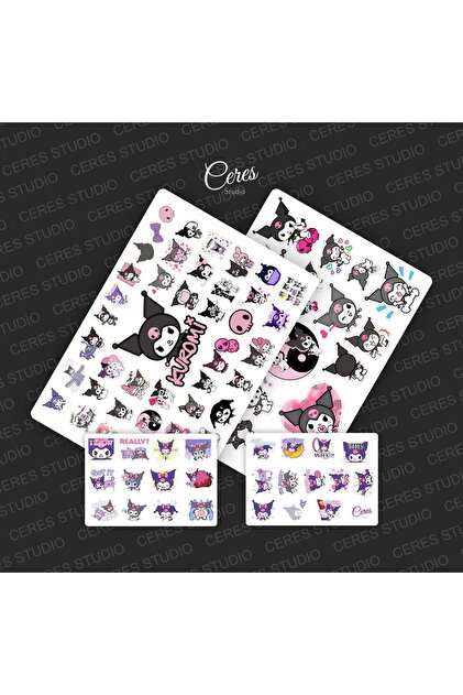 Ceres Studio Kuromi Sanrio Sticker Set - 10 Sayfa 159 Adet Etiket