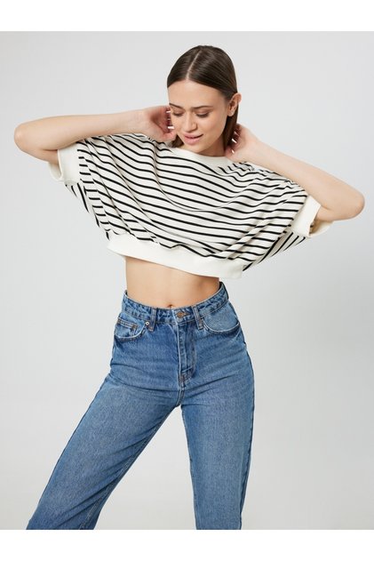 Loose Crop Kadın Sweatshirt