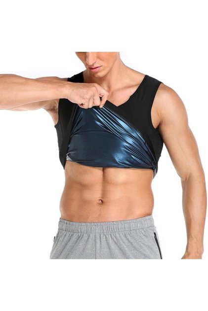 Men's Black Thermal Sauna Leggings and Singlet Suit Fitness Sports Leggings and Singlet