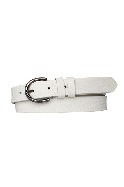 100% Genuine Leather Nickel Buckle Milk White Thin Women's Belt, 3cm=3cm-kdn-03