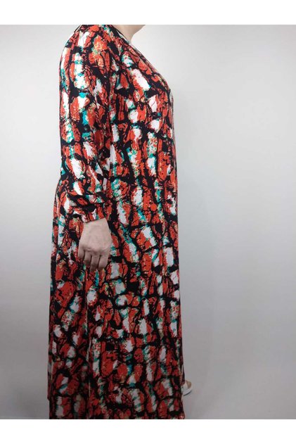Women's Brick Tile Crew Neck Long Sleeve Sleeve Wrist Elastic Summer Viscose Long Dress 2 cm Pulls Water