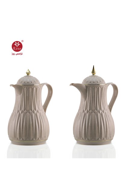 RS-1818-طقم ترمس شاي وقهوة مكون من 2 ترمس روز سعة (600ملل) قهوة و (600ملل)شاي