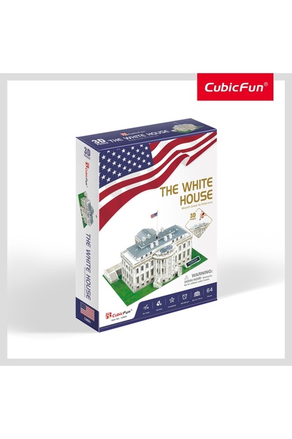 - Puzzle 3D Casa Albă (Nivel Mediu 64 Piese)