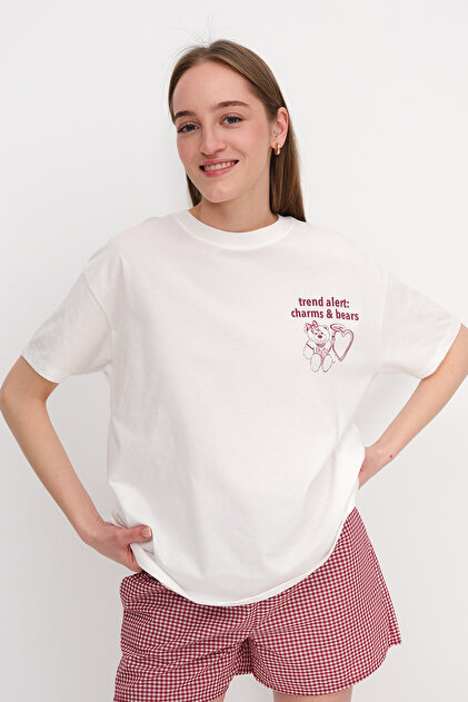 Addax Baskılı Kısa Kollu T-shirt P10446 - Fiyatı, Yorumları