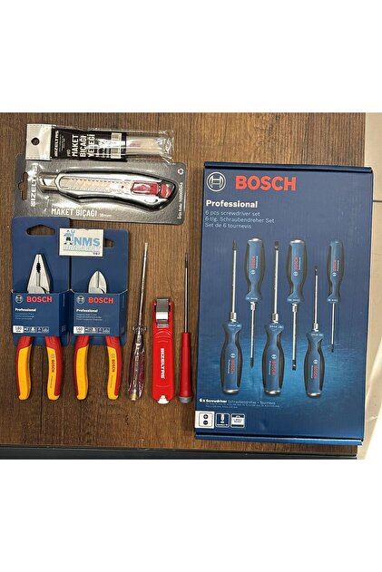 Bosch 13 Parça Pense ve Tornavida Çok Amaçlı VDE Bosch ve İzeltaş