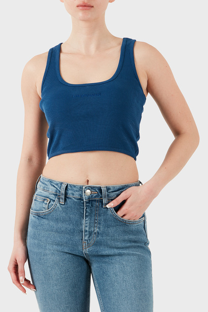 Pamuklu Slim Fit Kare Yaka Logolu Top TOP LBNOOSESSFUTN