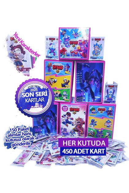 Efsane 42. Seri Brawl Stars Oyun Kartı - 25 Paket ( 75 Adet KUTUSUZ ) Brawl Stars Kart