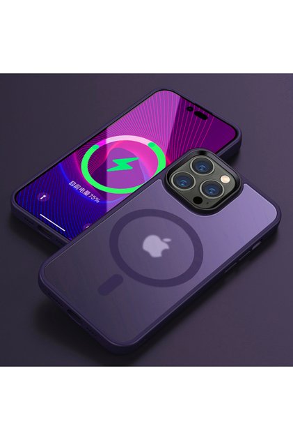 Carcasă MatteArmor, protecție Magsafe, compatibilă cu iPhone 14 Pro, rezistentă la șocuri, violet