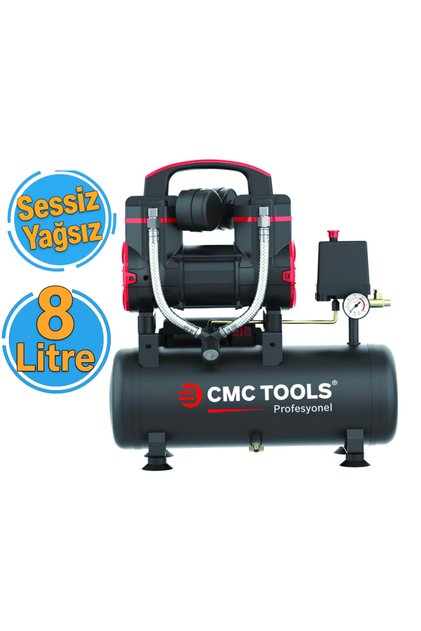 Premium Sessiz Ve Yağsız Hava Komperesörü 8 Litre 1.2 Hp